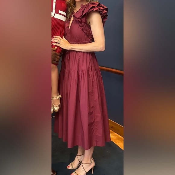 Ulla Johnson Red Ruffled Ruched Sundress - Picture 6 of 6